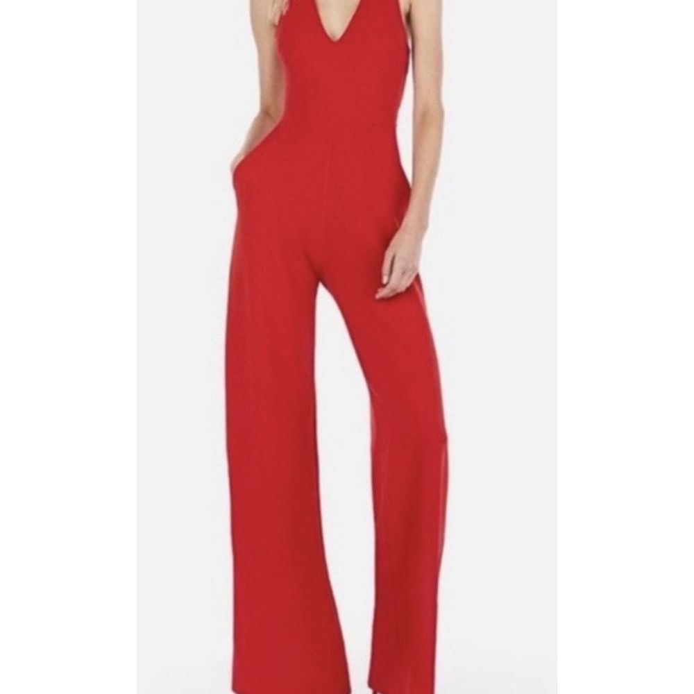 Chic Red Women's Prom Jumpsuit